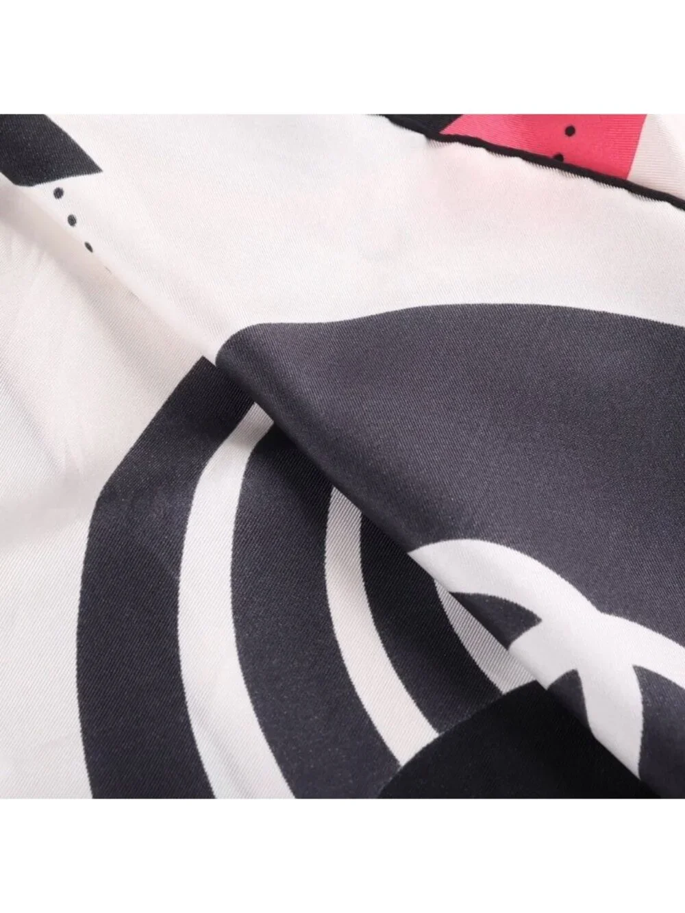 Chanel CC Logo Icon Scarf CC Silk White